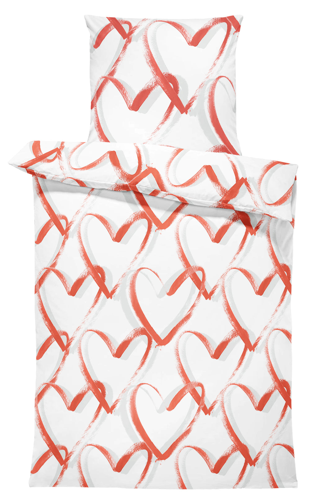 One Home Winter Bettwäsche 135x200 cm Herzen Liebe romantisch Flausch Warme Fleece Default Title