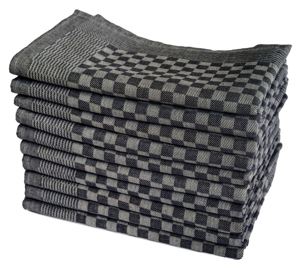 One Home 10 Grubentücher 50x70 cm schwarz Küchentücher Geschirrtücher Grubentuch Set