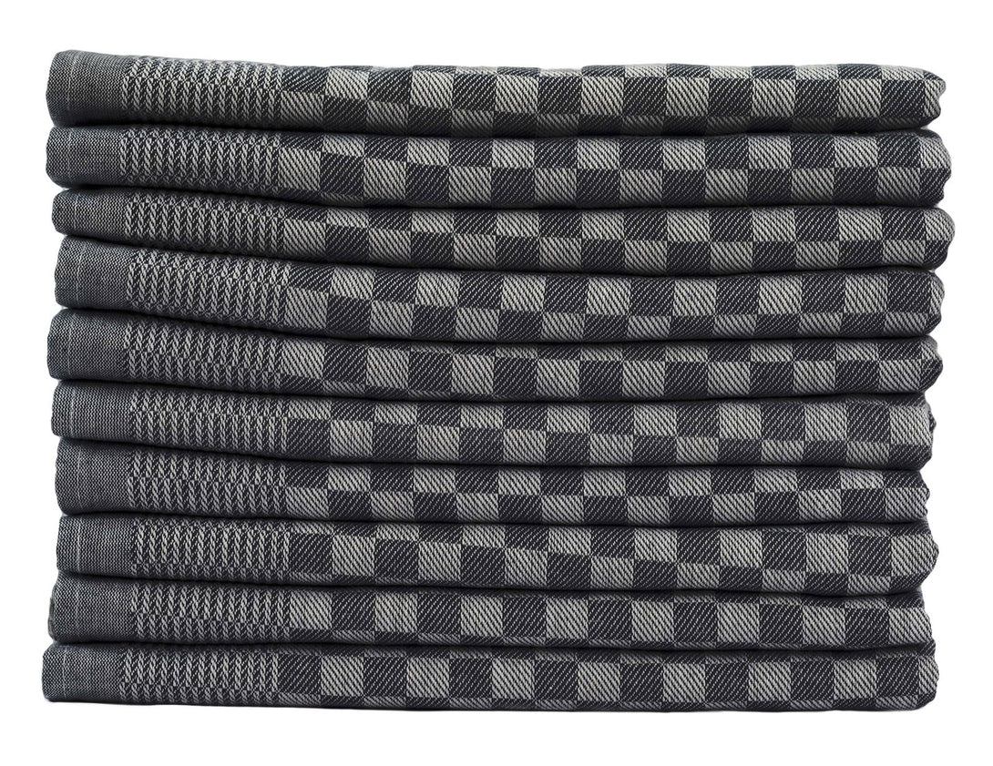One Home 10 Grubentücher 50x70 cm schwarz Küchentücher Geschirrtücher Grubentuch Set