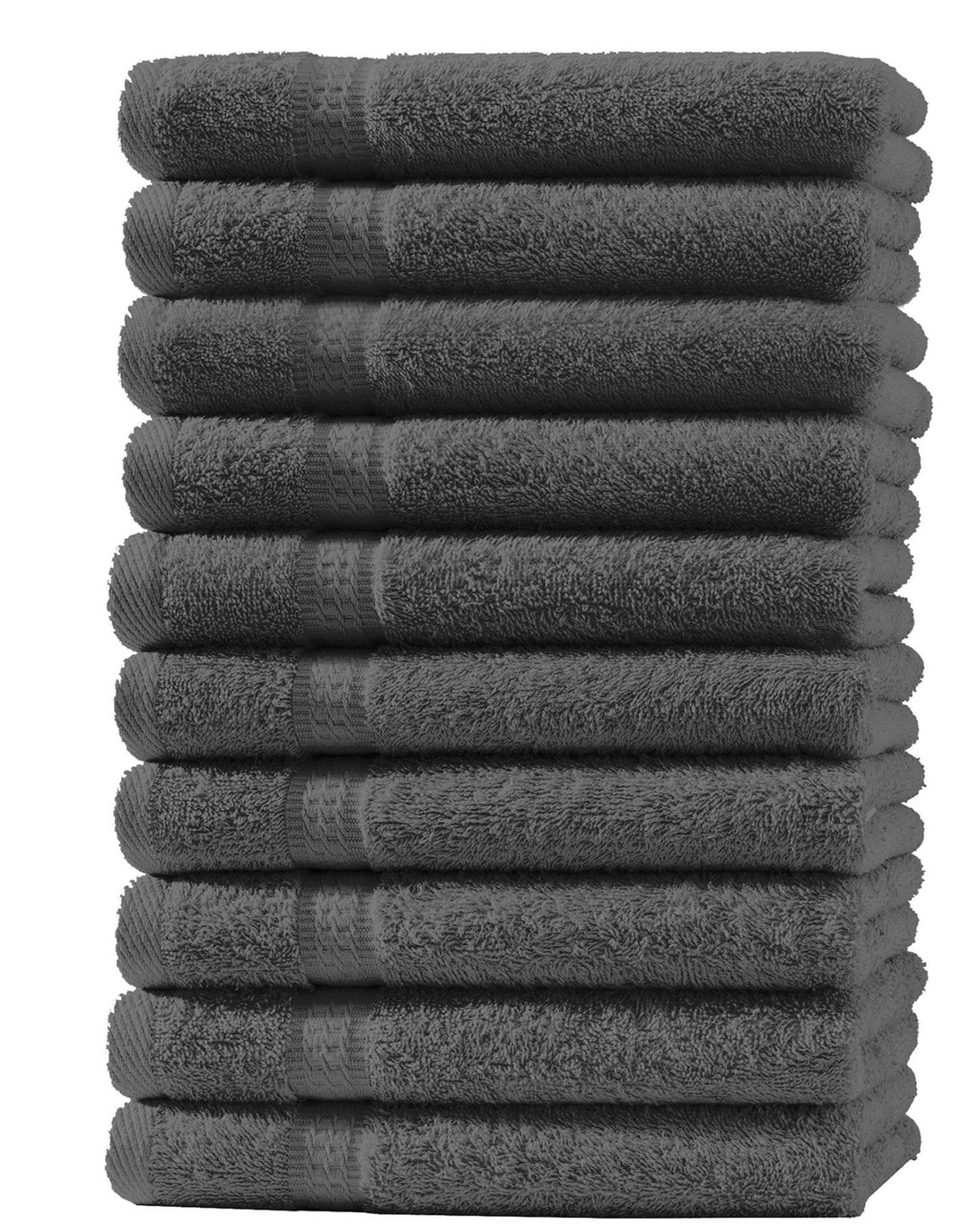 One Home 10er Set Gästetücher Handtücher Duschtücher Badetücher Frottee 100% Baumwolle Anthrazit Grau