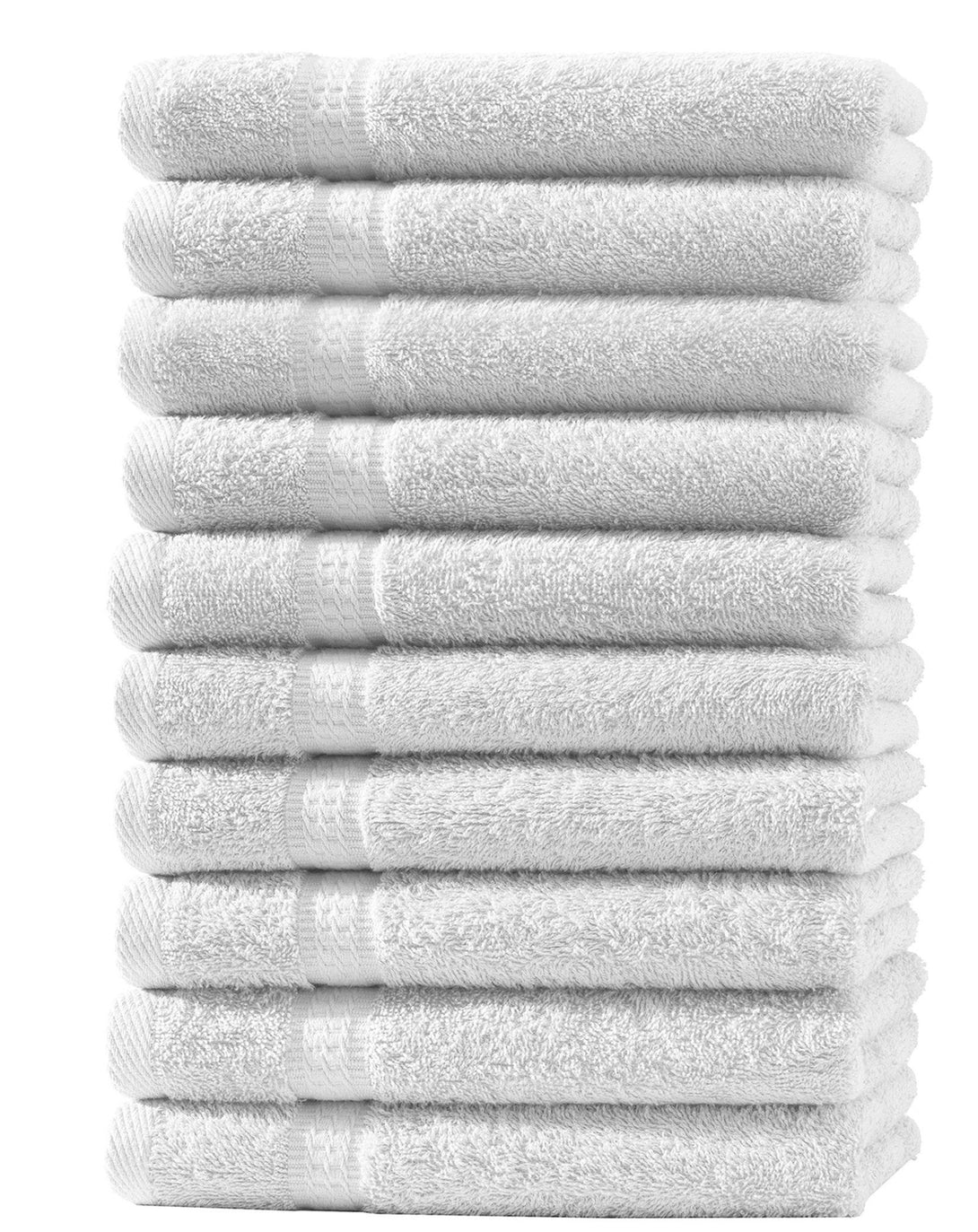 One Home 10er Set Gästetücher Handtücher Duschtücher Badetücher Frottee 100% Baumwolle Weiß