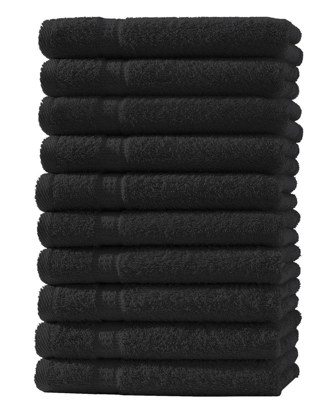 One Home 10er Set Gästetücher Handtücher Duschtücher Badetücher Frottee 100% Baumwolle Schwarz