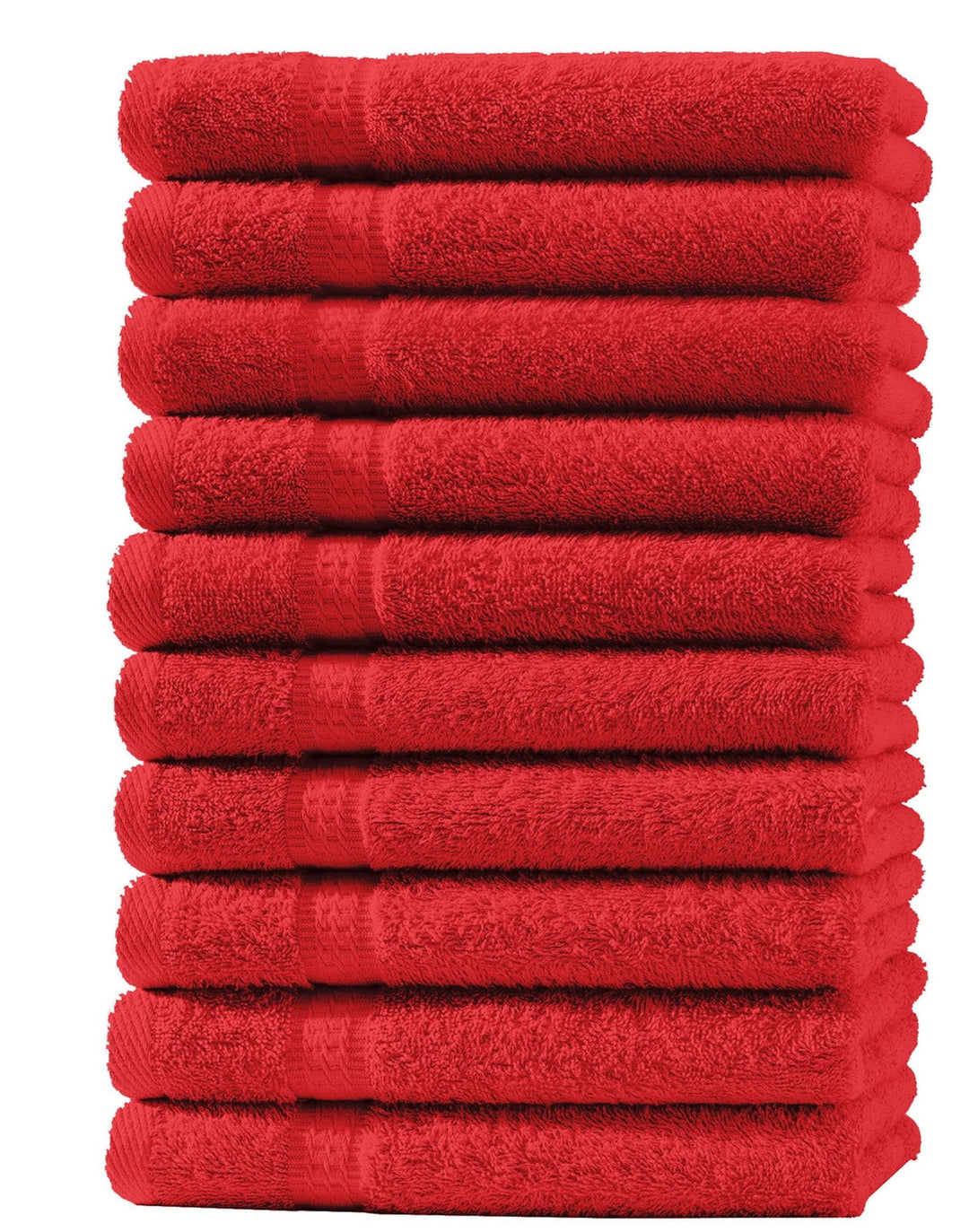 One Home 10er Set Gästetücher Handtücher Duschtücher Badetücher Frottee 100% Baumwolle Rot