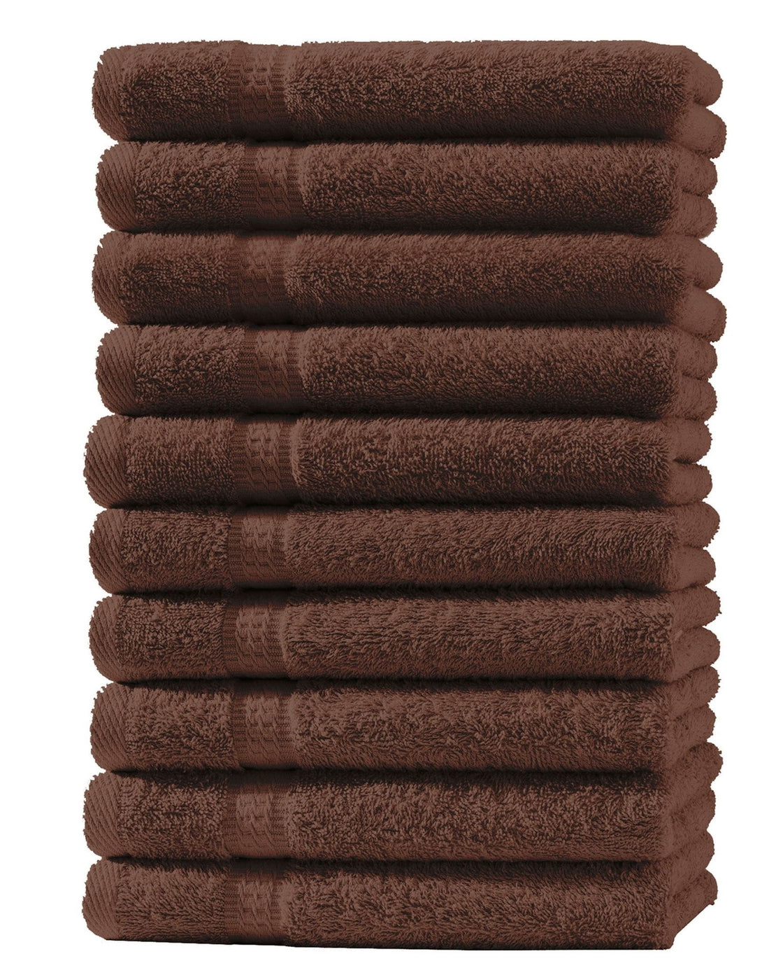 One Home 10er Set Gästetücher Handtücher Duschtücher Badetücher Frottee 100% Baumwolle Braun
