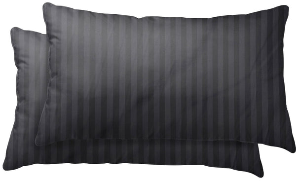 One Home 2 Kissenbezüge Kissenhülle Dekokissenhülle 40x80 cm gestreift schwarz Microfaser