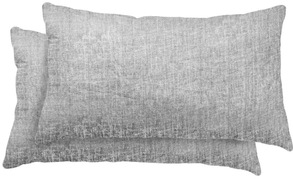 One Home 2 Kissenbezüge Kissenhülle Dekokissenhülle 40x80 cm meliert grau Microfaser