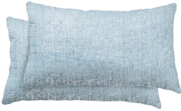 One Home 2 Kissenbezüge Kissenhülle Dekokissenhülle 40x80 cm meliert hellblau Microfaser