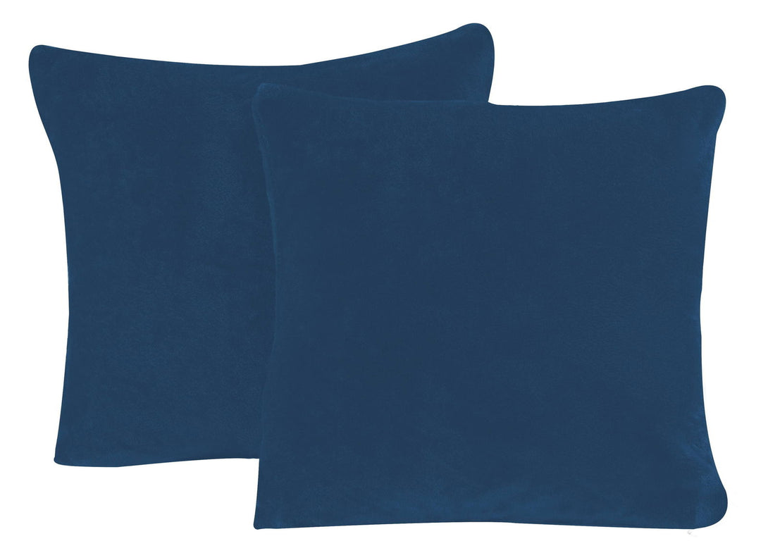 One Home 2er Pack Kissenbezug Kissenhülle Teddy Plüsch Uni kuschelig flauschig warm weich blau