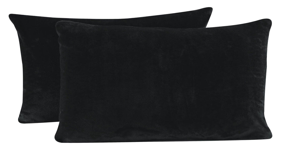One Home 2er Pack Kissenbezug Kissenhülle Teddy Plüsch Uni kuschelig flauschig warm weich
