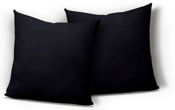 One Home 2er Set Jersey Kissenbezug Kissenhülle Dekokissen Kopfkissen Hülle Uni Baumwolle Schwarz