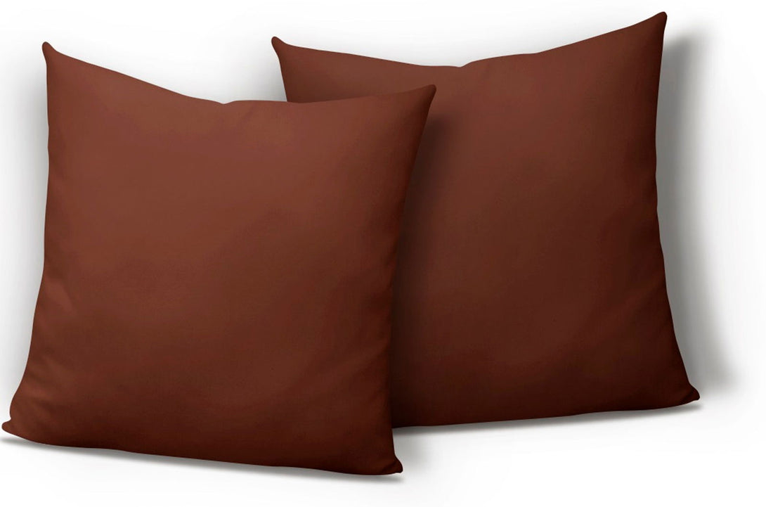 One Home 2er Set Jersey Kissenbezug Kissenhülle Dekokissen Kopfkissen Hülle Uni Baumwolle Braun