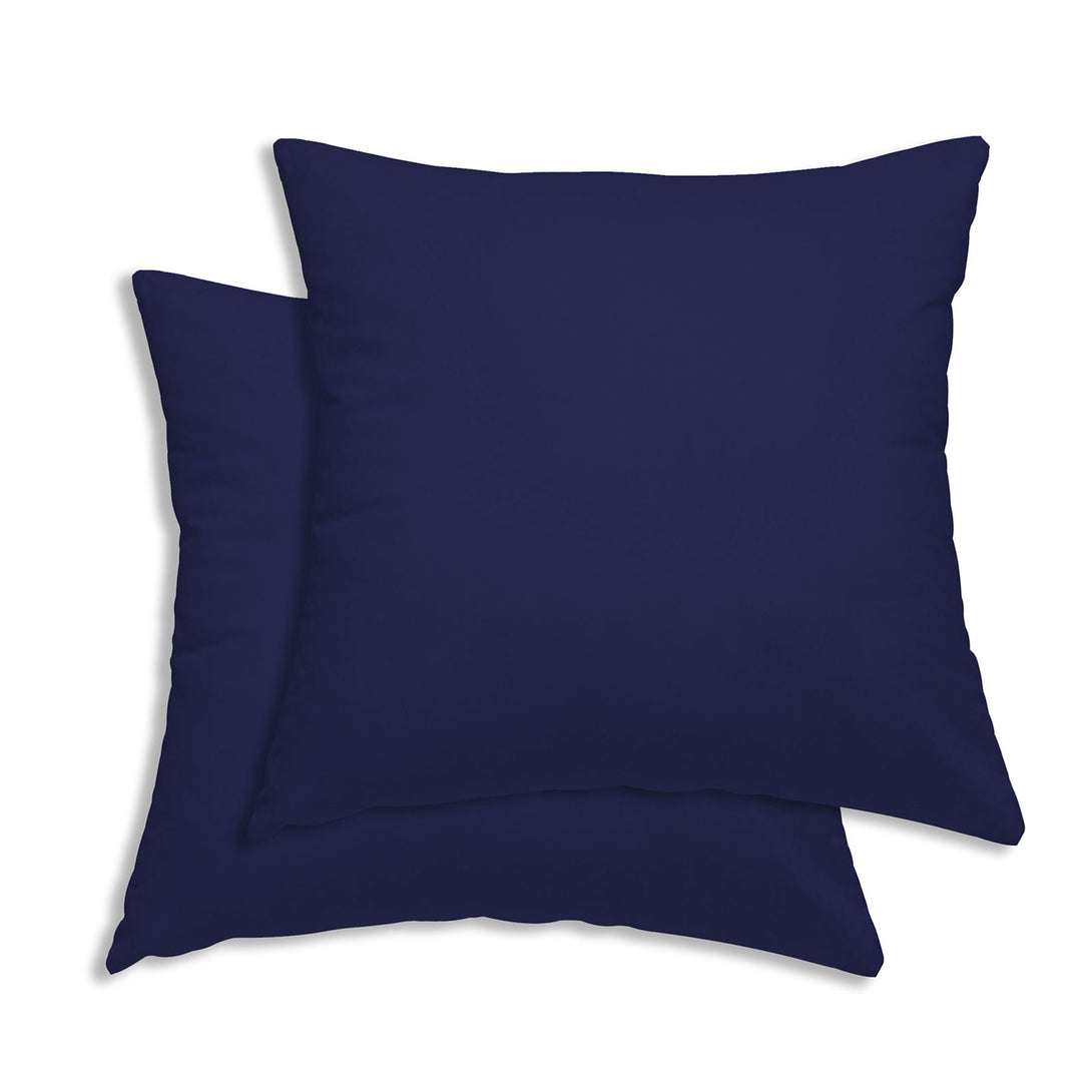 One Home 2er Set Kissenbezug Kissenhülle Kopfkissenbezug Hüllen Uni Renforce Baumwolle navy blau 40x40 cm