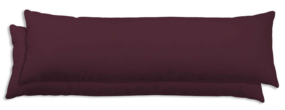One Home 2er Set Kissenbezug Kissenhülle Kopfkissenbezug Hüllen Uni Renforce Baumwolle bordeaux 40x145 cm