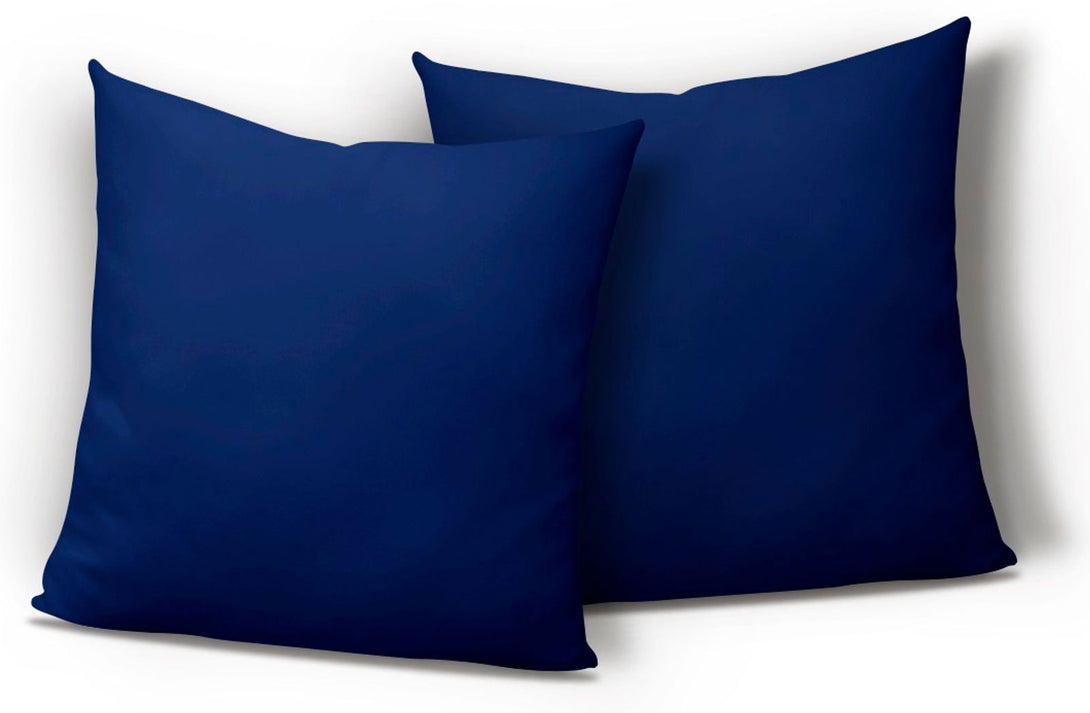 One Home 2er Set Mikrofaser Kissenbezug Kissenhülle Kopfkissen Hülle Uni Navy Marine Blau