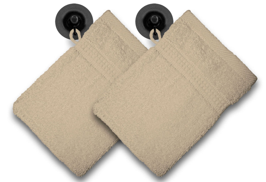 One Home 2er Set Waschhandschuhe Waschhandschuh Waschlappen 16x21 cm Frottee Baumwolle