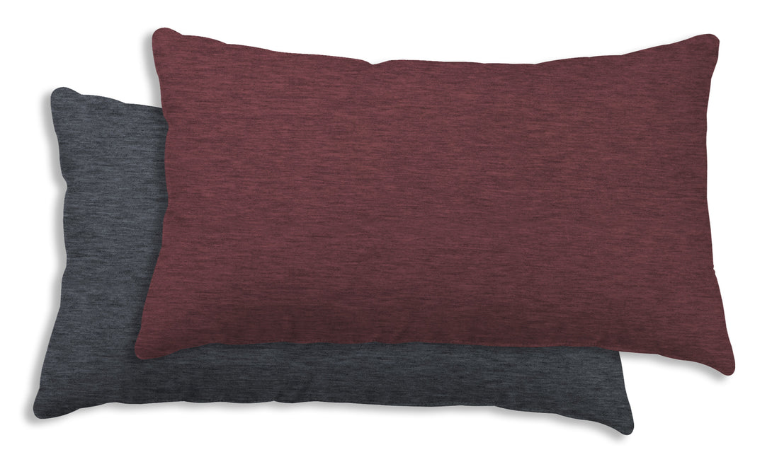One Home Winter Bettwäsche Biber Meliert Baumwolle Flanell Kuschelig Flauschig Warm Weich bordeaux anthrazit 2er Pack 40x80 cm