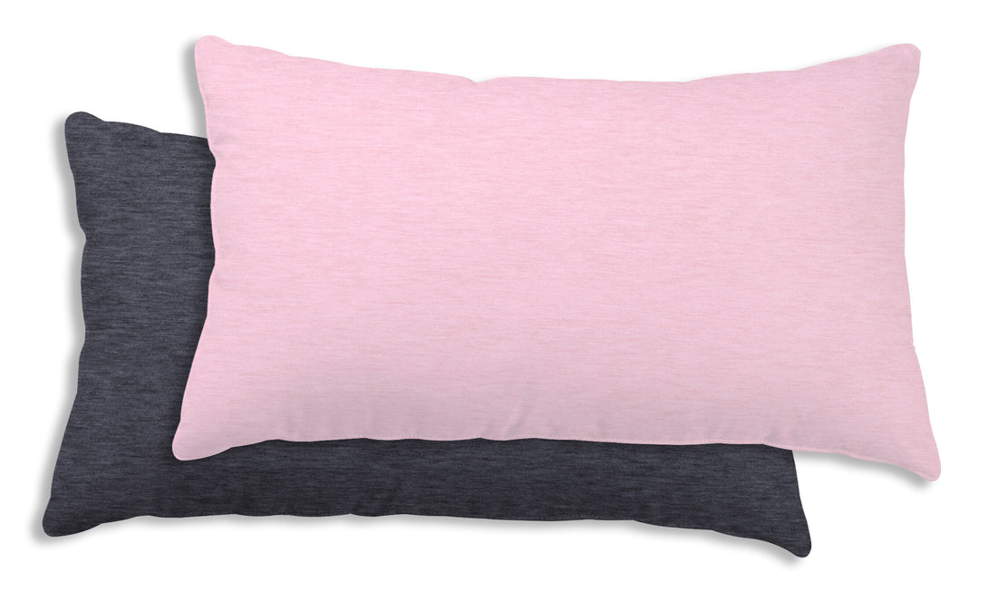 One Home Winter Bettwäsche Biber Meliert Baumwolle Flanell Kuschelig Flauschig Warm Weich rosa anthrazit 2er Pack 40x80 cm