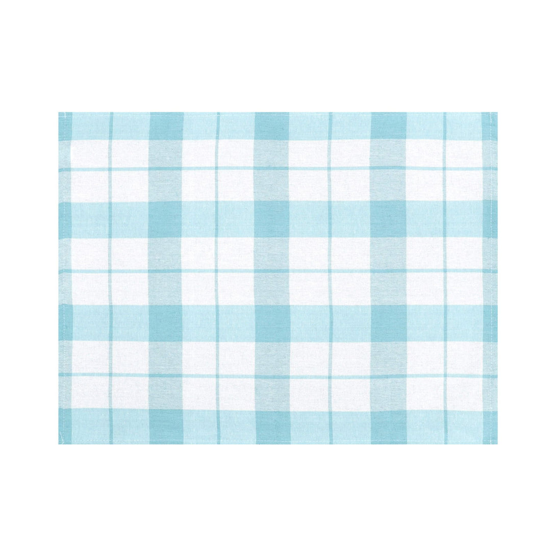 One Home 4 Geschirrtücher 50x70 cm blau aqua Karo Küchentücher Geschirrtuch Set Baumwolle