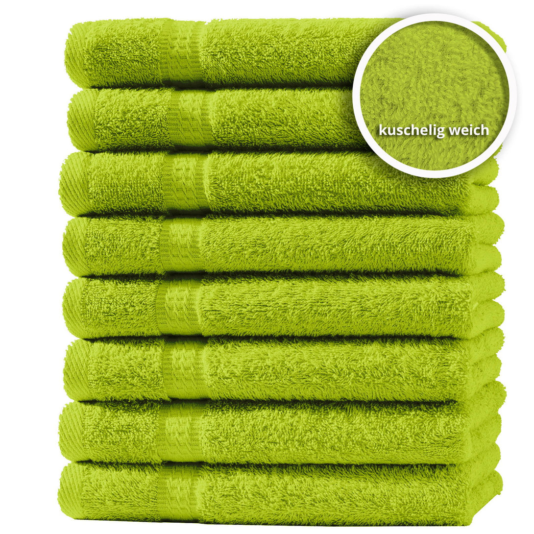 One Home 8er Set Gästetücher Handtücher Duschtücher Badetücher Frottee 100% Baumwolle Grün