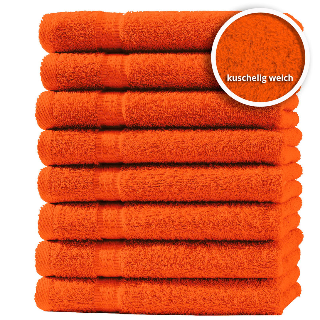 One Home 8er Set Gästetücher Handtücher Duschtücher Badetücher Frottee 100% Baumwolle Terracotta Orange