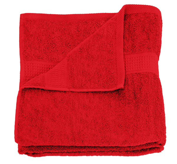 One Home Badetuch rot 100x150 cm Baumwolle schnelltrocknend Frottee Frottiertuch groß