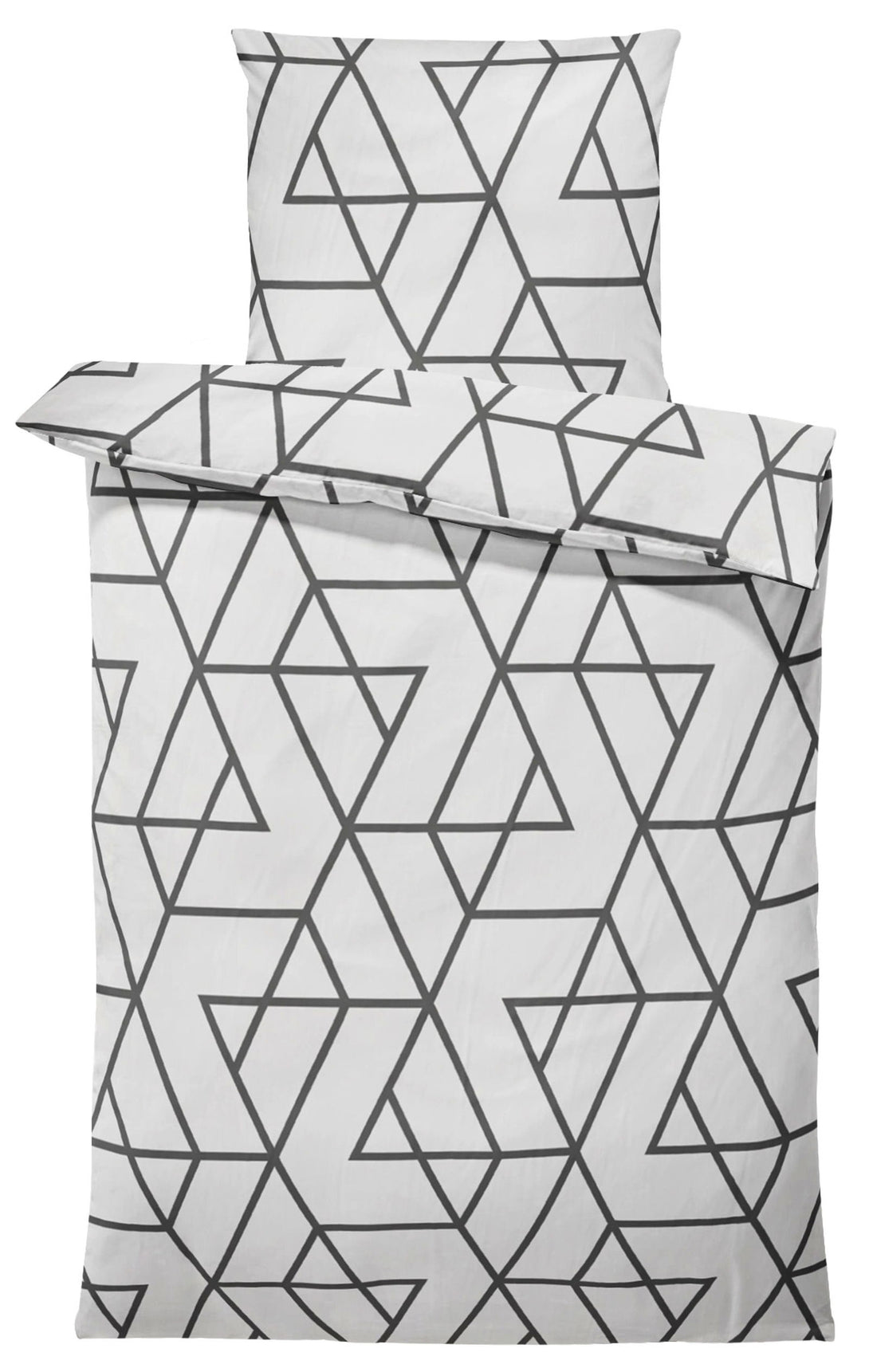 One Home Bettwäsche 135x200 cm Geometrisch Grafisch Line weiß schwarz modern Microfaser