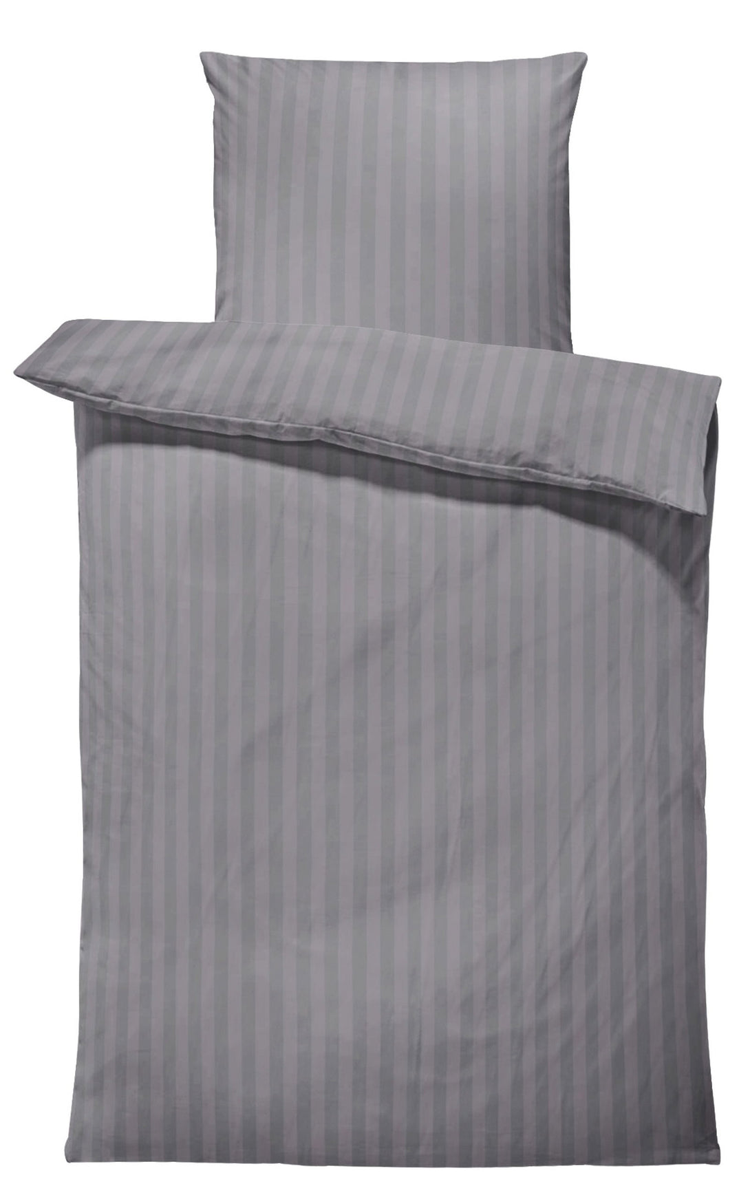 One Home Bettwäsche 135x200 cm Streifen gestreift grau weich Elegant Damast Microfaser