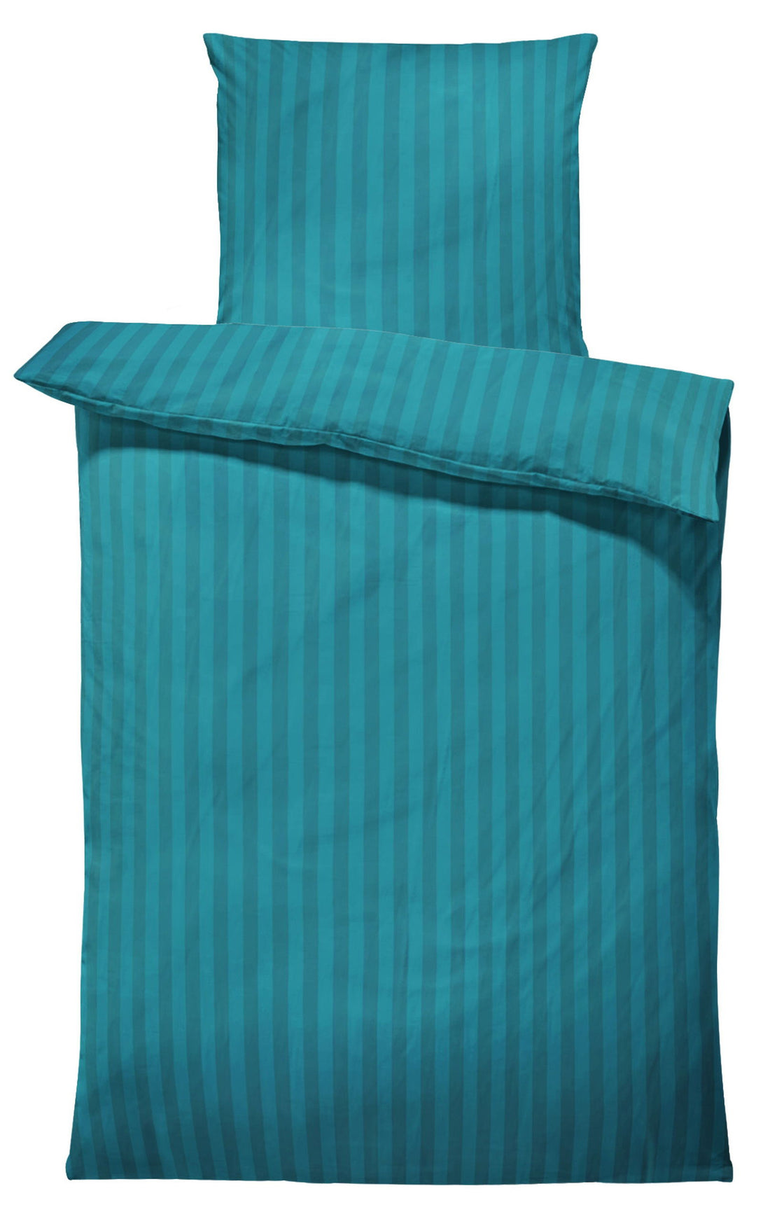 One Home Bettwäsche 135x200 cm Streifen gestreift petrol weich Elegant Damast Microfaser