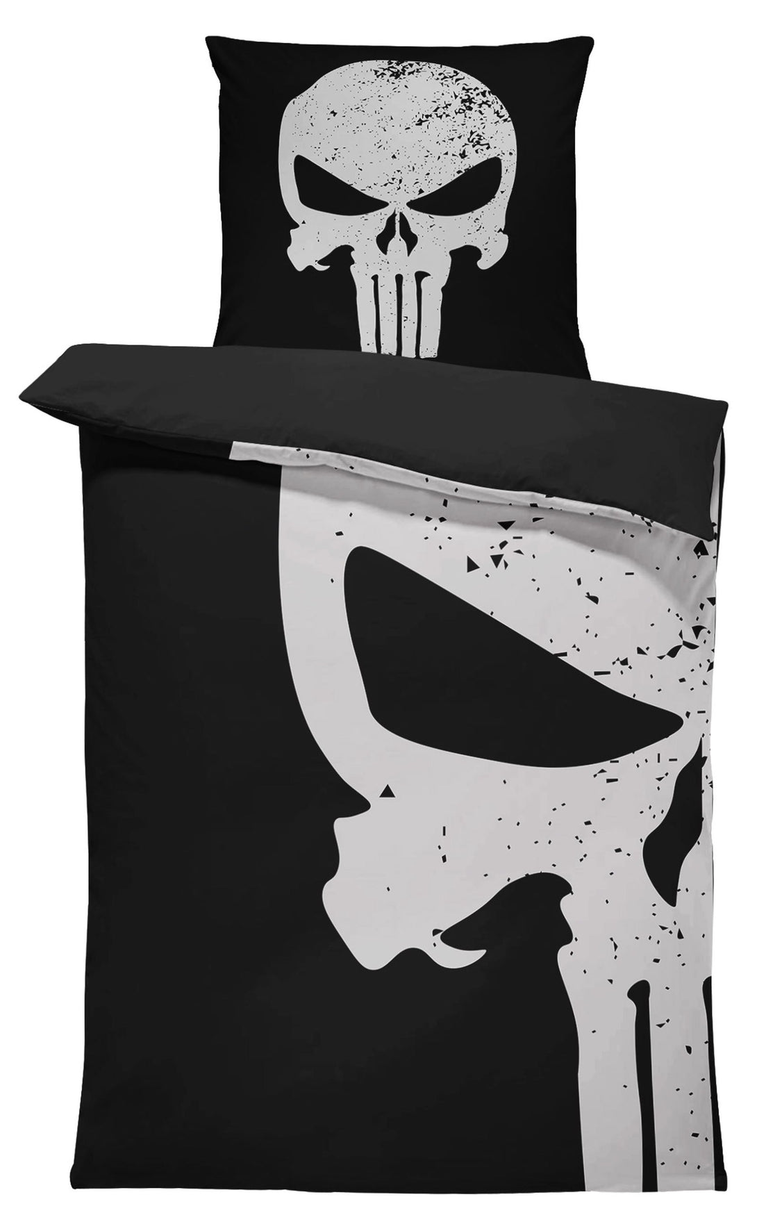 One Home Bettwäsche 135x200 cm Totenkopf Muster Skull Bones schwarz weiß Wende Microfaser
