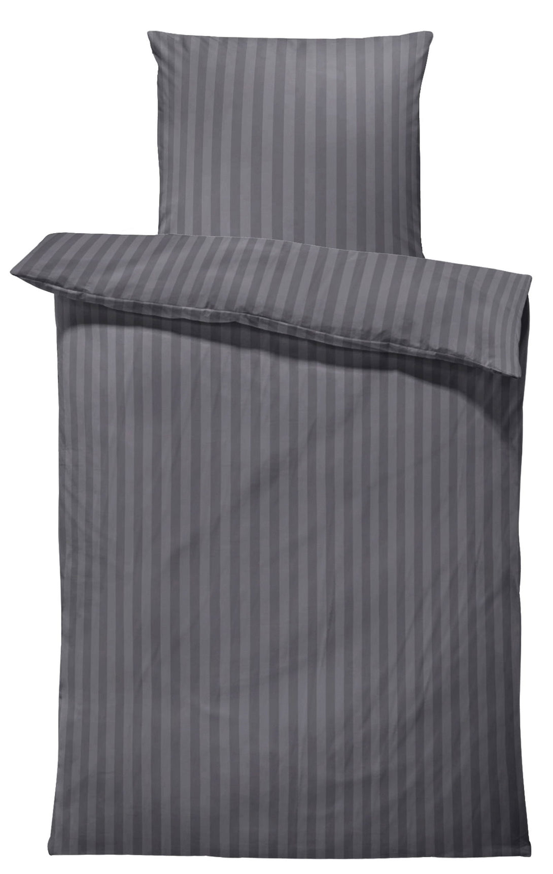 One Home Bettwäsche 155x220 cm Streifen gestreift anthrazit Damast Microfaser Übergröße