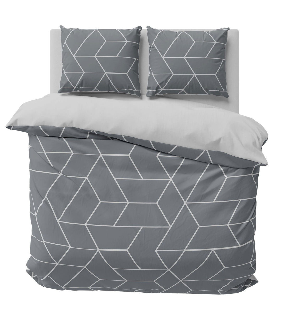 One Home Bettwäsche 200x200 cm geometrisch grau anthrazit modern Doppelbett Microfaser