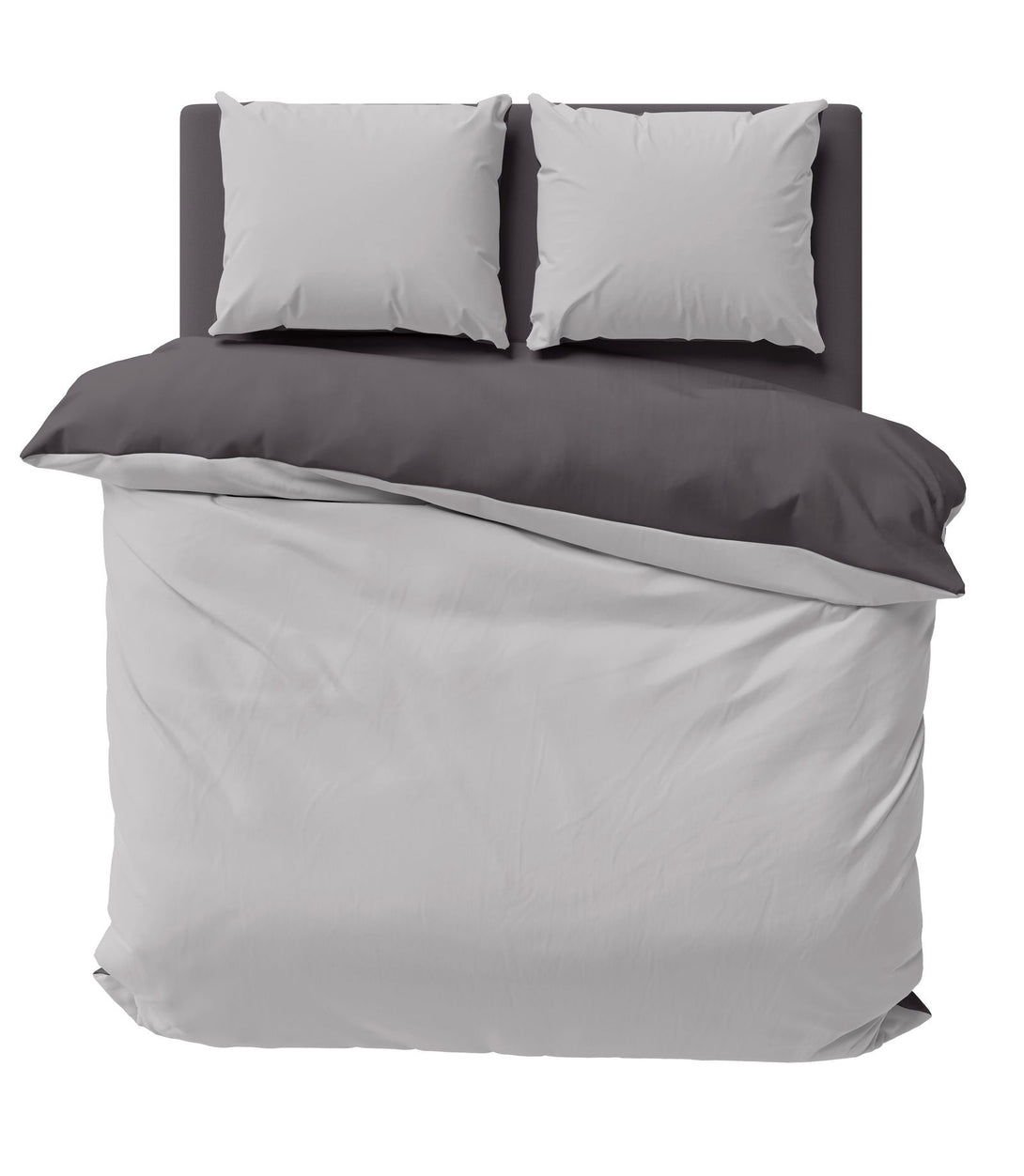 Bettwäsche 200x200 cm grau silber anthrazit Uni Doppelbett Wende Micro
