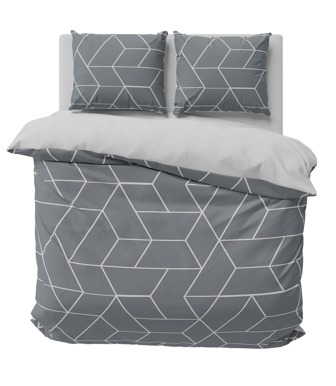One Home Bettwäsche 240x220 cm geometrisch grau anthrazit modern Doppelbett Microfaser