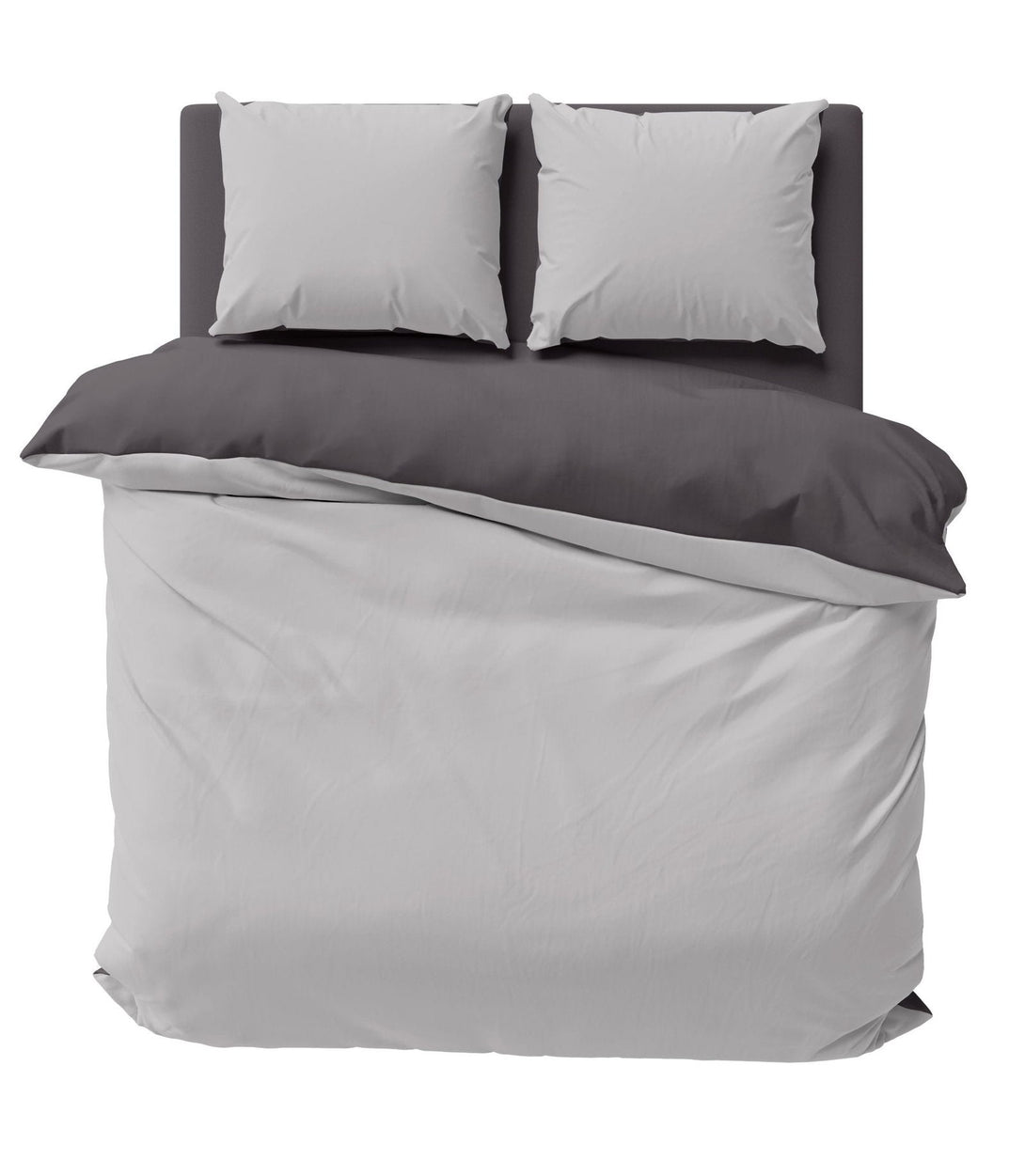 One Home Bettwäsche 240x220 cm grau silber anthrazit Uni Doppelbett Wende Microfaser
