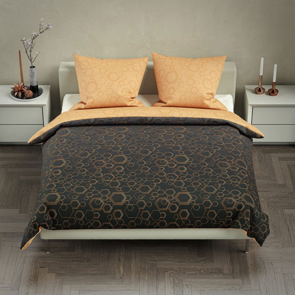 One Home Bettwäsche Set Geometrisch Grafisch modern dunkel braun Wende Baumwolle Renforce