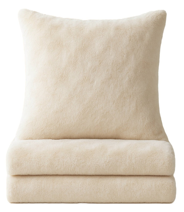 One Home Winter Bettwäsche Bubble Optik Uni Wende Teddy Plüsch Nicki Kuschelig Flauschig Warme Weiche Coral Fleece Flanell Cashmere Touch Beige