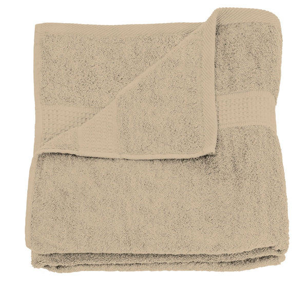 One Home Duschtuch beige 70x140 cm Baumwolle schnelltrocknend Frottee Frottiertuch