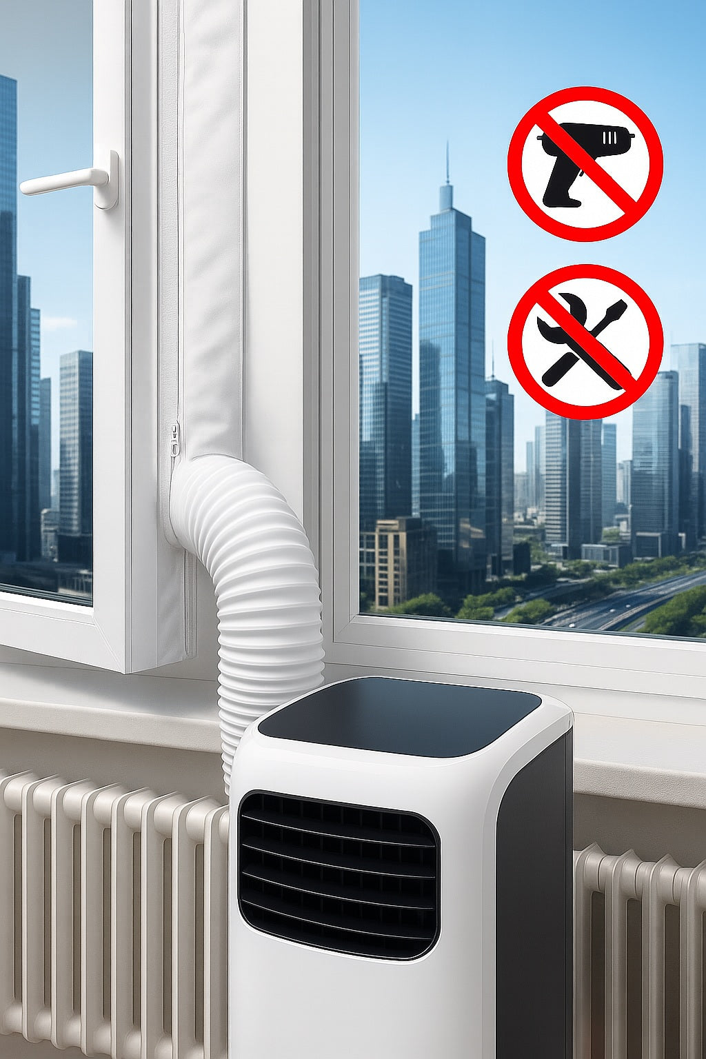 One Home Fensterabdichtung für Mobile Klimageräte Klimaanlage Hitzeschutz bei Dachfenster, Flügelfenster