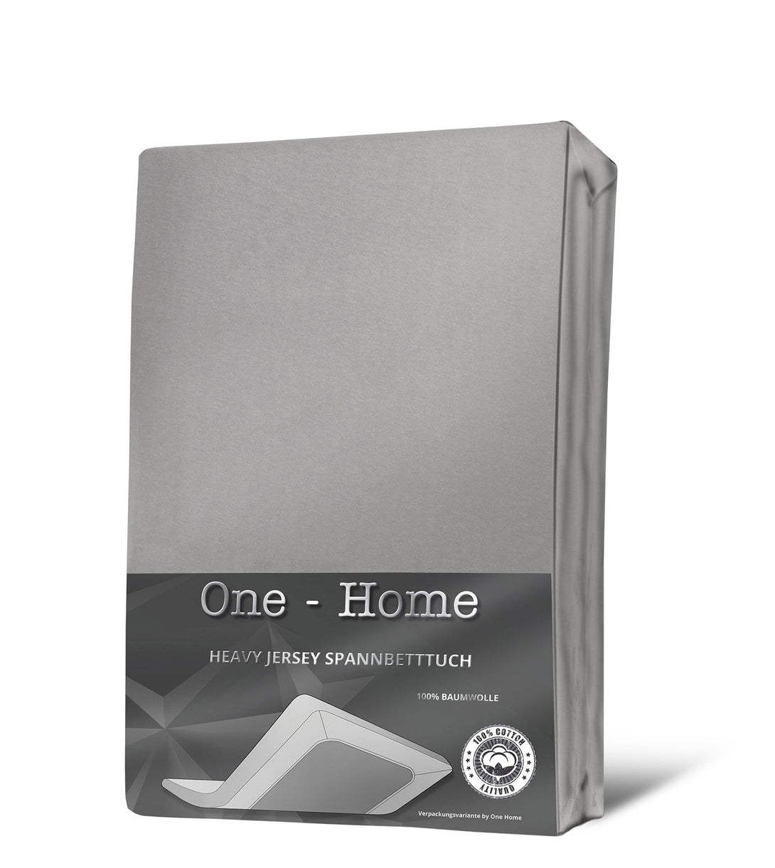 One Home Jersey Spannbettlaken Spannbetttuch weiche Heavy Baumwolle mit Rundumgummizug