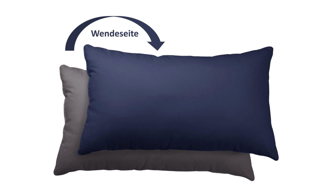 One Home Kissenbezug Kissenhülle 40x80 cm Uni Wende anthrazit grau dunkel blau Microfaser