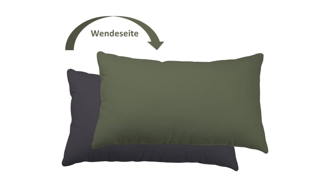One Home Kissenbezug Kissenhülle 40x80 cm Uni Wende anthrazit grau khaki grün Microfaser