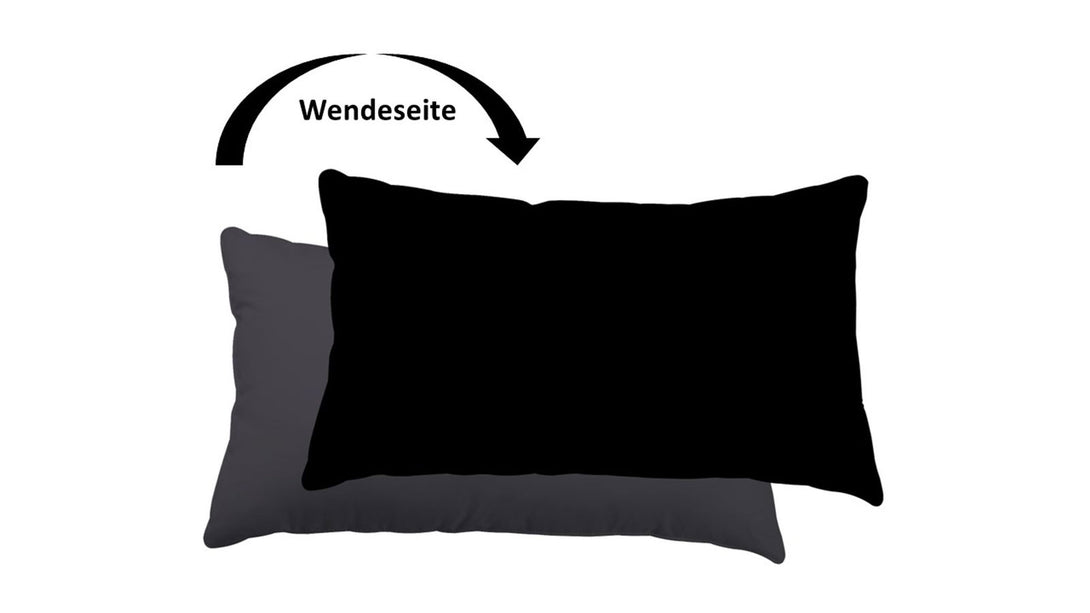 One Home Kissenbezug Kissenhülle 40x80 cm Uni Wende anthrazit grau schwarz Microfaser