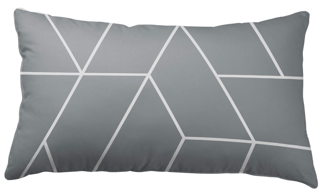 Kissenbezug Kissenhülle 40x80 cm geometrisch grafisch anthrazit grau M – One Home