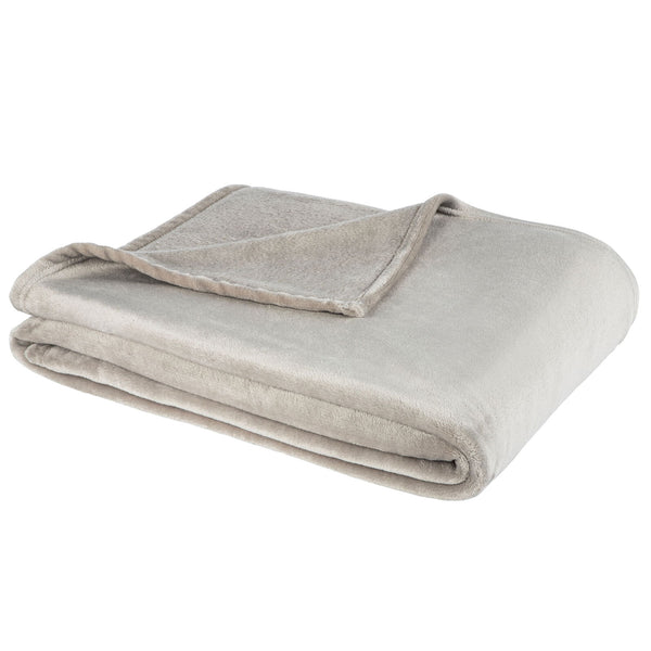 One Home Kuscheldecke Flauschig 180x220 cm grau warm kuschelig weich Nicki Fleecedecke
