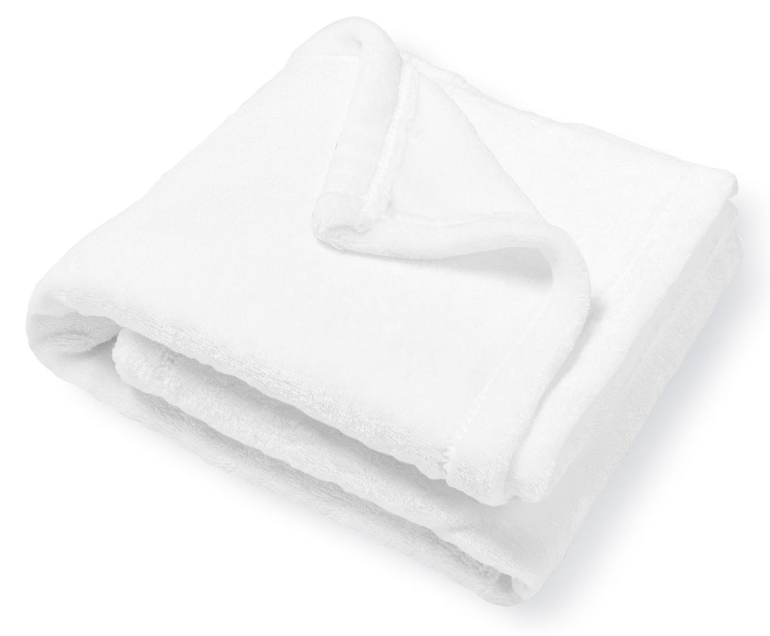 One Home Kuscheldecke Flauschig 220x240 cm weiß warm kuschelig Tagesdecke Fleecedecke