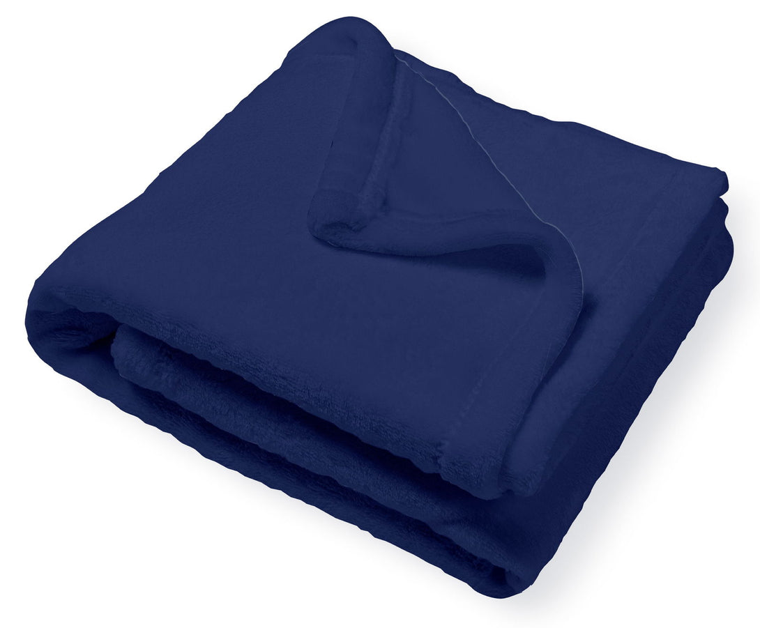 One Home Kuscheldecke Flauschig 230x270 cm dunkel blau kuschelig warm Tagesdecke Fleecedecke