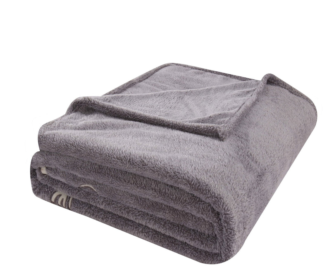 One Home Kuscheldecke Tagesdecke Love You Herz Grau Glow in the Dark Kuschelig Flauschig