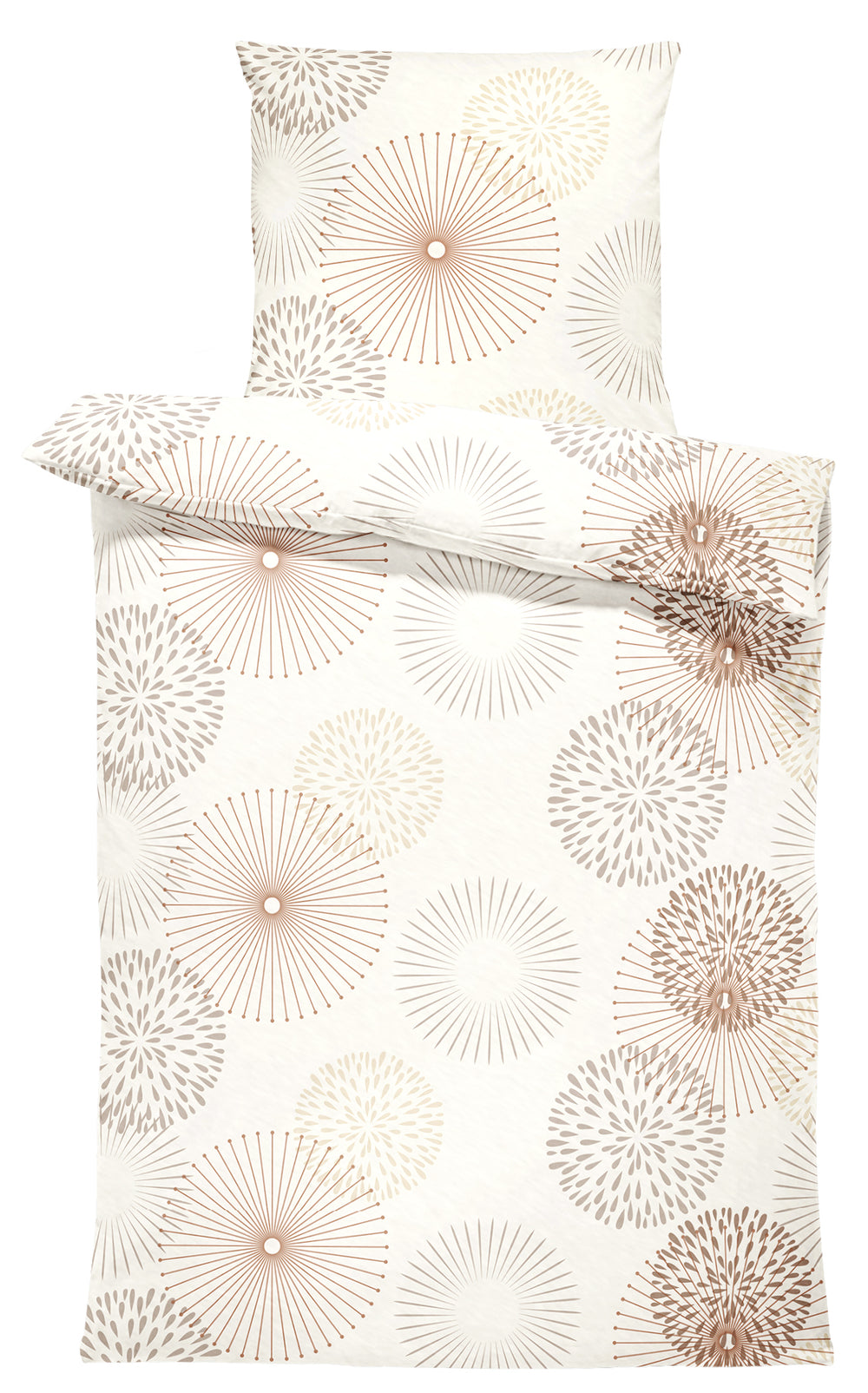 One Home Winter Bettwäsche 155x220 cm Pusteblume floral beige Flausch Warme Fleece