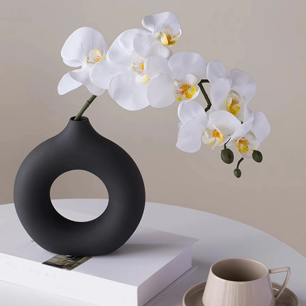 One Home Kunststoff Blumen Vase Modern Home Dekoration Oval Vasen für Wohnung Minimalistisch