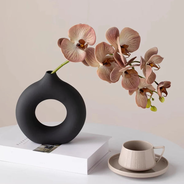 One Home Kunststoff Blumen Vase Modern Home Dekoration Oval Vasen für Wohnung Minimalistisch